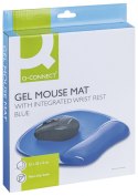Podkładka pod mysz Q-CONNECT, żelowa, z podparciem dla nadgarstka, niebieska