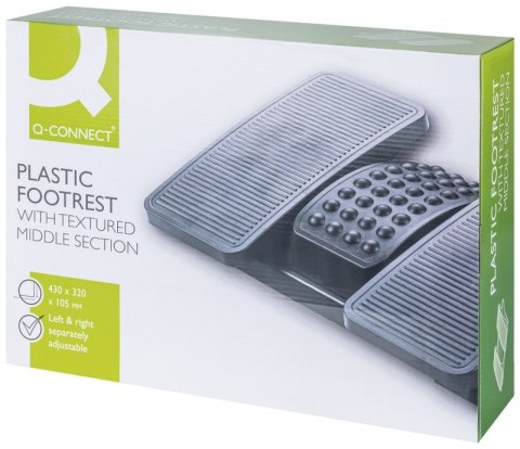 Podnóżek Q-CONNECT, 430x320mm, z oddzielnymi platformami na nogi, czarny