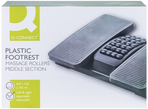 Podnóżek Q-CONNECT, 430x320mm, z oddzielnymi platformami na nogi, masażer, czarny