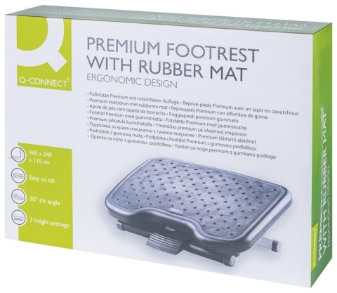 Podnóżek Q-CONNECT, 460x340mm, z gumową matą, czarny