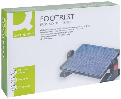 Podnóżek Q-CONNECT, z regulacją (x2), 450x310mm, czarny