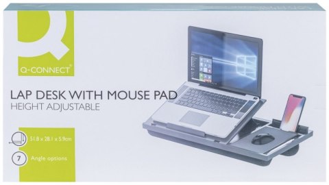 Podstawa pod laptopa z podkładką pod mysz Q-CONNECT, 51,8 x 28,1 x 5,9 cm, czarna