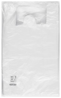Reklamówka SARANTIS, HDPE, podstawowa, 25/6/45 cm, 11 mikr., 180 szt., biała