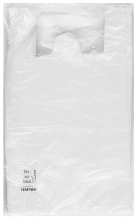 Reklamówka SARANTIS, HDPE, podstawowa, 25/6/45 cm, 11 mikr., 180 szt., biała