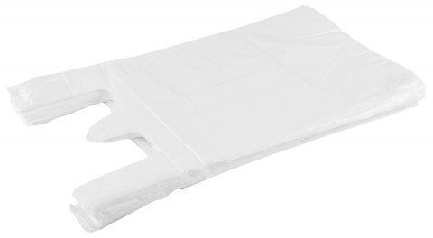 Reklamówka SARANTIS, HDPE, podstawowa, 25/6/45 cm, 11 mikr., 180 szt., biała
