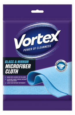 Ściereczka z mikrofibry VORTEX, do szkła i luster, niebieska
