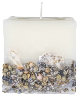 Świeca kwadrat DONAU HOME Brezza, 90x90mm, morska bryza, biały