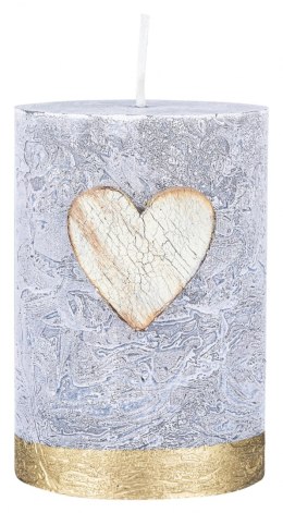 Świeca słupek DONAU HOME Golden Heart, 70x100mm, grafitowy