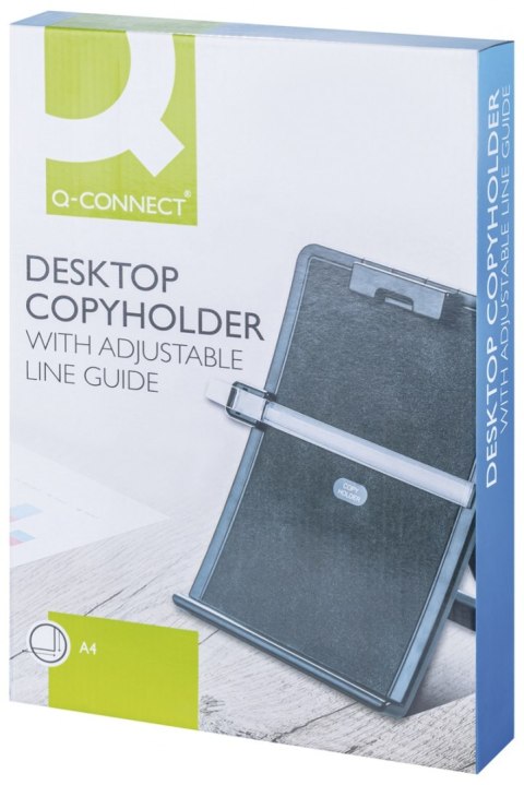 Uchwyt na dokumenty Q-CONNECT A4, z linijką, regulowana prowadnica