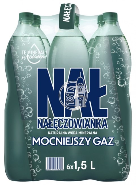 Woda mineralna NAŁĘCZOWIANKA, mocny gaz, 1,5l, kaucja