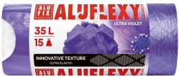 Worki na śmieci ALUFIX Aluflexy, zapach, LDPE, 35l, 15 szt., fioletowe