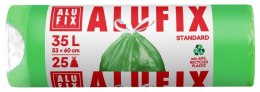 Worki na śmieci ALUFIX, z taśmą, HDPE, 35l, 25 szt., zielone