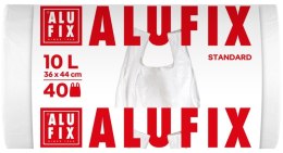 Worki na śmieci ALUFIX, z uszami, HDPE, 10l, 40 szt., białe