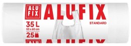 Worki na śmieci ALUFIX, z uszami, HDPE, 35l, 25 szt., białe