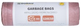 Worki na śmieci DONAU HOME, do segregacji, odpady BIO (LDPE), 120l, 10 szt., brązowe