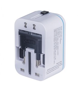Adapter podróżny DONAU TRAVEL 205, szybkie ładowanie, biały