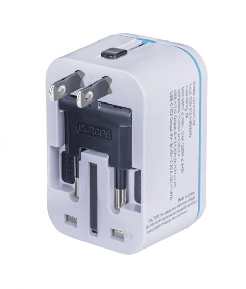 Adapter podróżny DONAU TRAVEL 205, biały