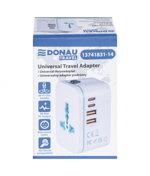 Adapter podróżny DONAU TRAVEL 205, biały