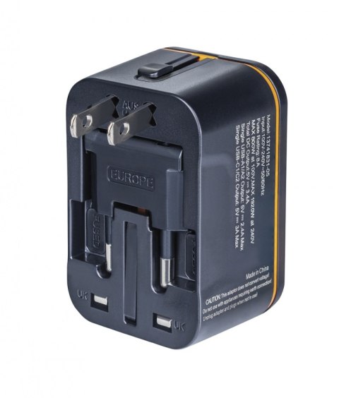 Adapter podróżny DONAU TRAVEL 205, czarny