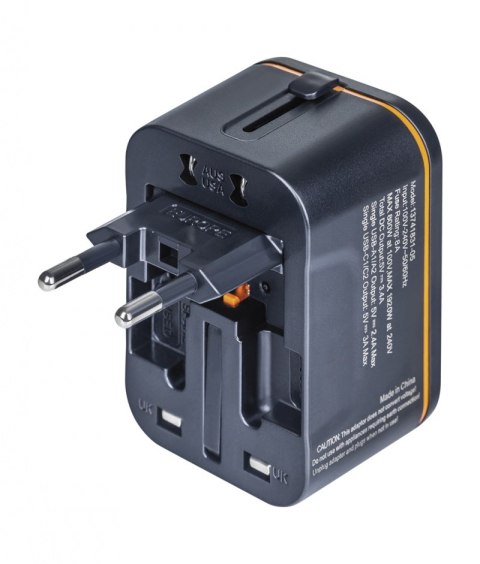 Adapter podróżny DONAU TRAVEL 205, czarny