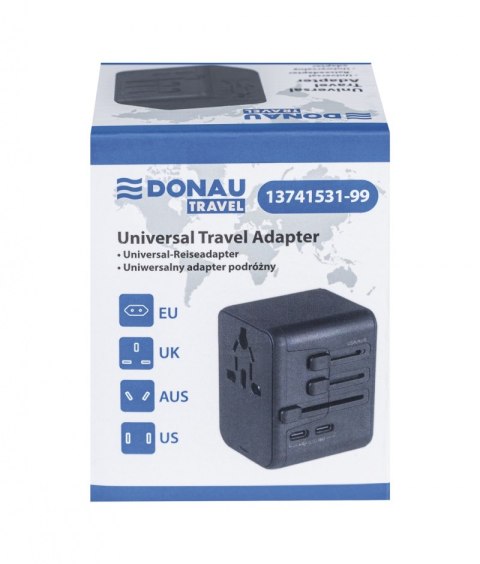 Adapter podróżny DONAU TRAVEL 521, czarny