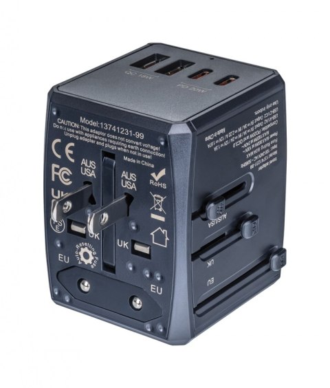 Adapter podróżny DONAU TRAVEL 904, czarny