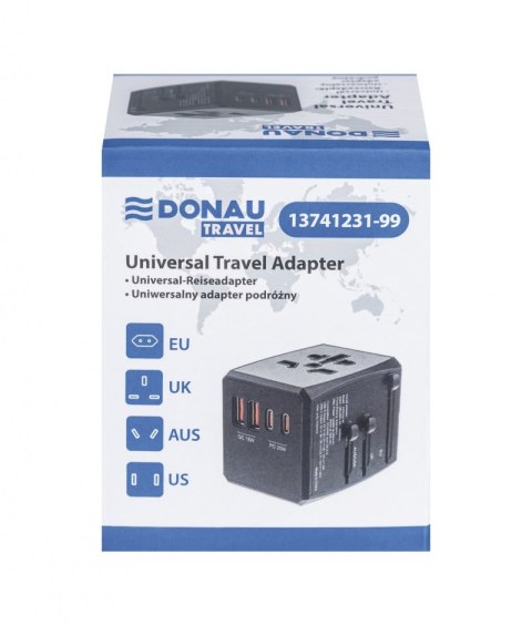 Adapter podróżny DONAU TRAVEL 904, czarny