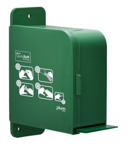 Dozownik do bandaży PLUM QuickSoft, pusty, do montażu na ścianie, zielony