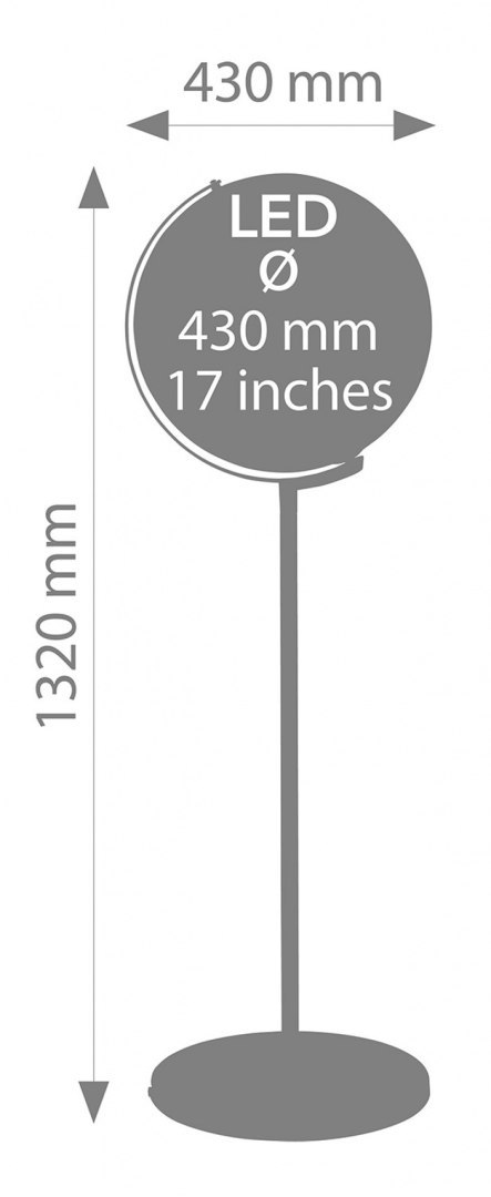 Globus TROIKA Sojus City Light, śr. 43cm, oświetlenie, metalowa podstawa, niebiesko-zielony