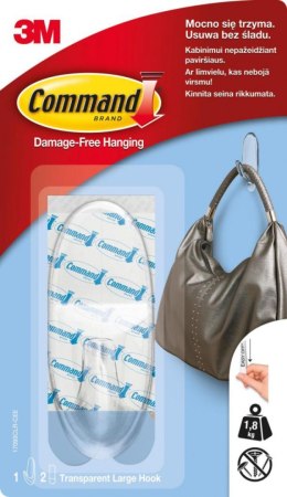 Hak wielokrotnego użytku COMMAND™ (17093CLR PL), duży, transparentne
