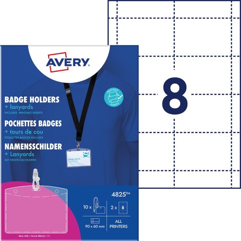 Holdery na identyfikatory ze smyczą; zestaw identyfikatorów 60x90 mm, 10 szt etui na identyfikatory + smycze na identyfikator + 