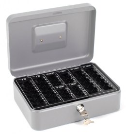 Kasetka na pieniądze Q-CONNECT, duża, 255x200x90mm, srebrna