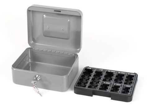 Kasetka na pieniądze Q-CONNECT, średnia, 205x160x90mm, srebrna