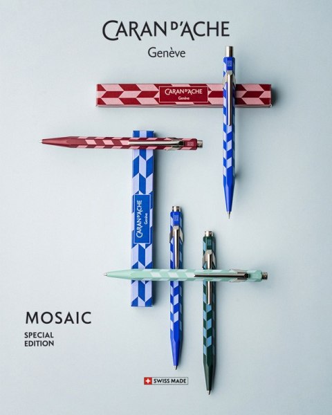 Ołówek mechaniczny CARAN D'ACHE 844 Mosaic, 0,5mm, w pudełku, royal blue