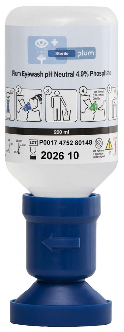 Płyn do oczu PLUM pH Neutral, z ergonomiczną nakładką na oko, 200ml