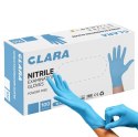 Rękawice nitrylowe bezpudrowe CLARA, 100 szt., rozmiar XL, niebieskie