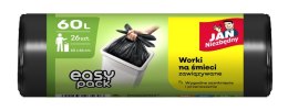 Worki na śmieci JAN NIEZBĘDNY HD Easy-Pack, 60l, 26szt., czarne