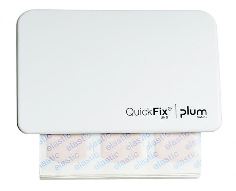 Dozownik PLUM QuickFix Uno, z wkładem plastrów elastycznych 45 szt., biały
