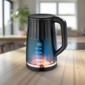 Elektryczny czajnik metalowy LED ADLER AD 1350, z regulacją temperatury,2200W, 1,7L, czarny