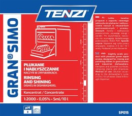 Koncentrat do nabłyszczania naczyń w zmywarkach TENZI, Gran Simo, 5l