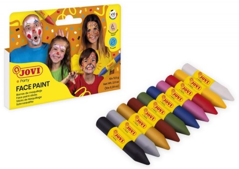 Kredki do malowania twarzy JOVI, 10 szt., mix kolorów