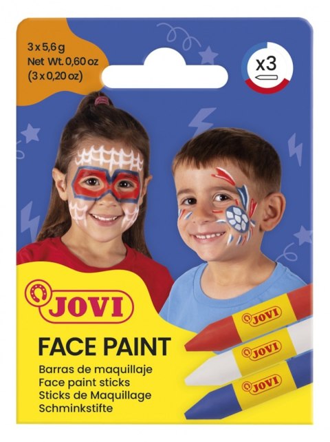 Kredki do malowania twarzy JOVI Adventure, 3x5,6g, 3 szt., mix kolorów