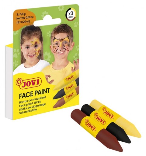 Kredki do malowania twarzy JOVI Animal, 3x5,6g, 3 szt., mix kolorów
