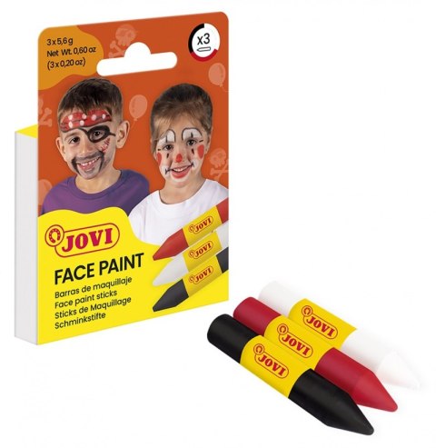 Kredki do malowania twarzy JOVI Scary, 3x5,6g, 3 szt., mix kolorów