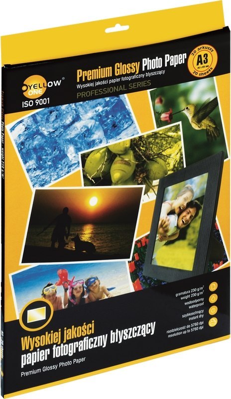 Papier foto A3 230 g/m, 20 arkuszy (3PPG230) YELLOW ONE 150-1366