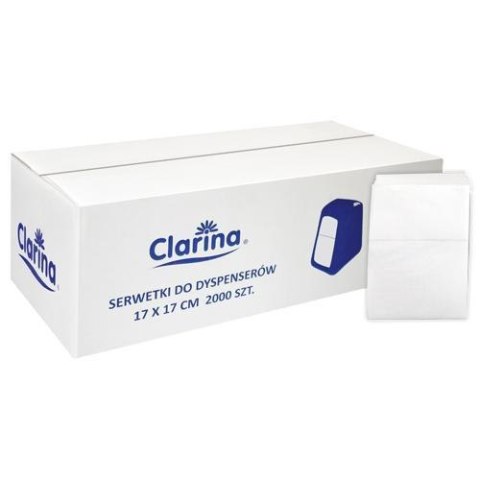 SERWETKI DO DYSPENSERÓW Clarina 17x17 cm Białe 2000 szt. 5705