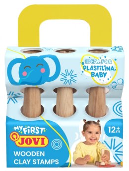 Stemple do plasteliny JOVI dla dzieci, zestaw 3 szt., mix kształtów, drewniane