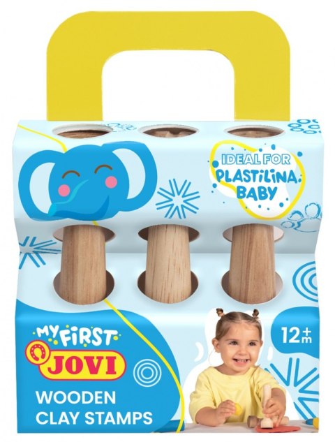 Stemple do plasteliny JOVI dla dzieci, zestaw 3 szt., mix kształtów, drewniane
