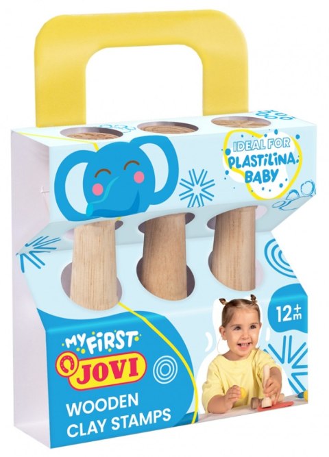 Stemple do plasteliny JOVI dla dzieci, zestaw 3 szt., mix kształtów, drewniane