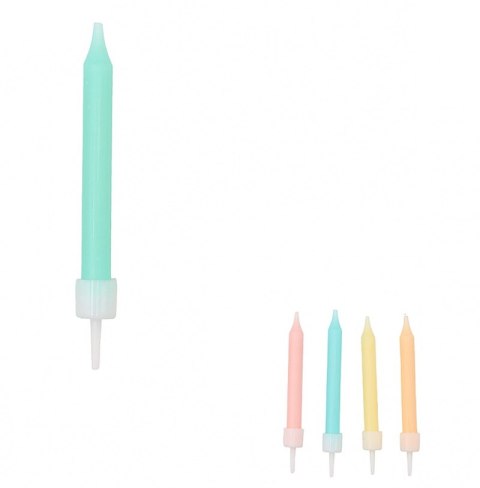 Świeczki na tort PARTY GO, 7cm, 10 szt., mix kolorów